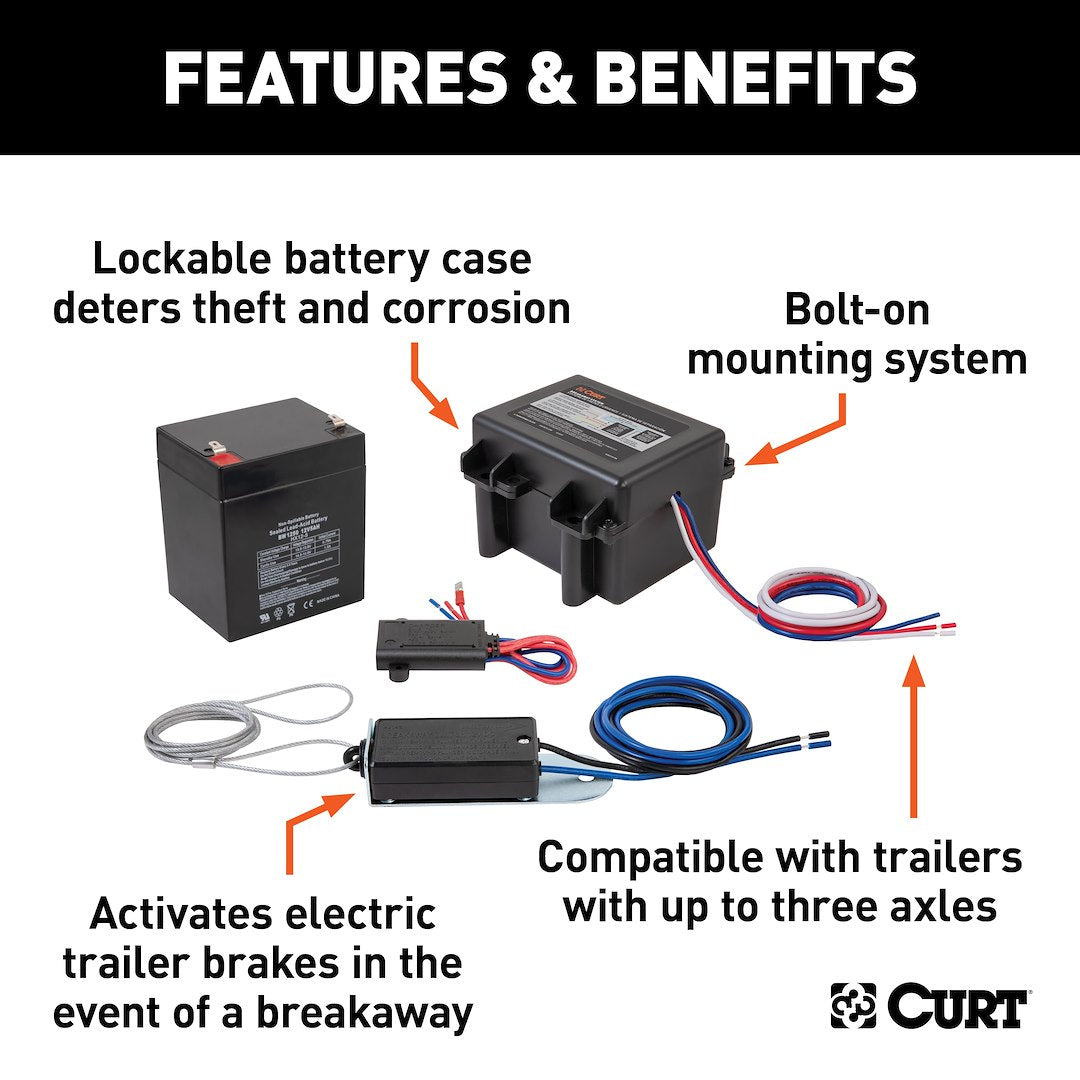 Curt 52040 Trailer Breakaway System Kit - image 2