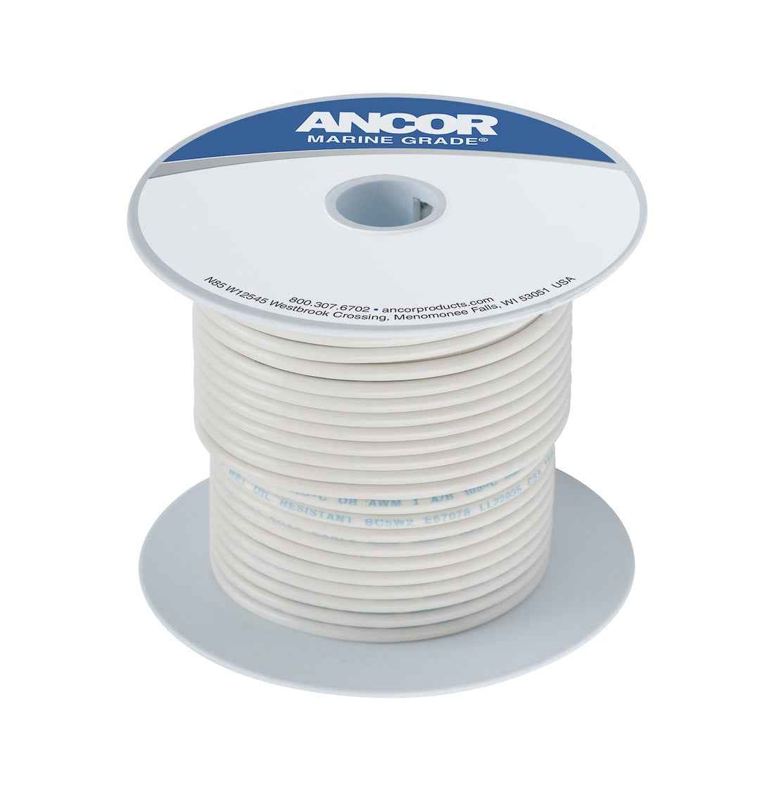 Ancor 100910 Marine Grade Primary Wire - 18 Gauge, White, 100 ft