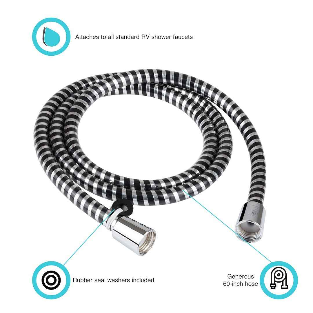 Dura Faucet Shower Head Hose DFSA230CP – Length: 60 Inch