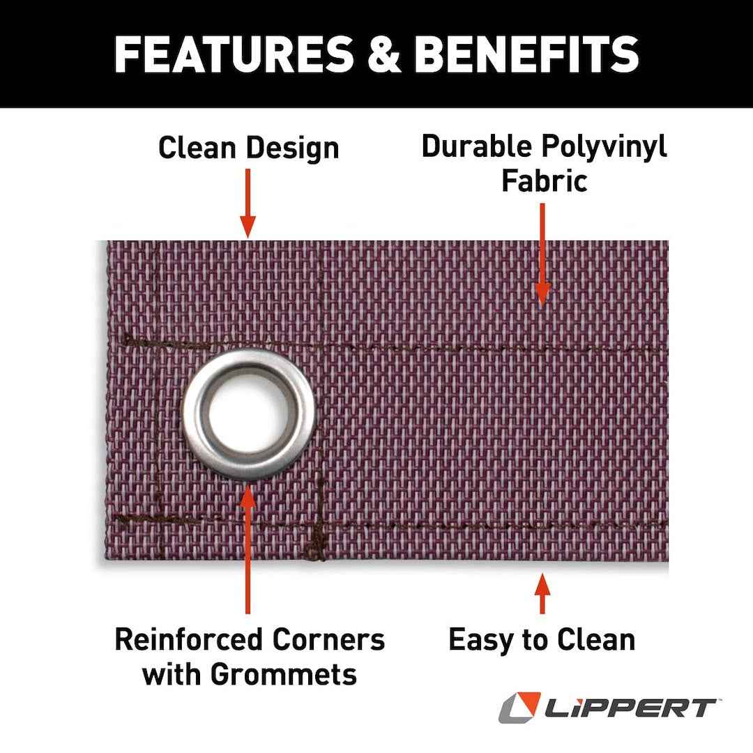 Lippert 2022115662 Patio Mat - 9 ft x 6 ft, Burgundy