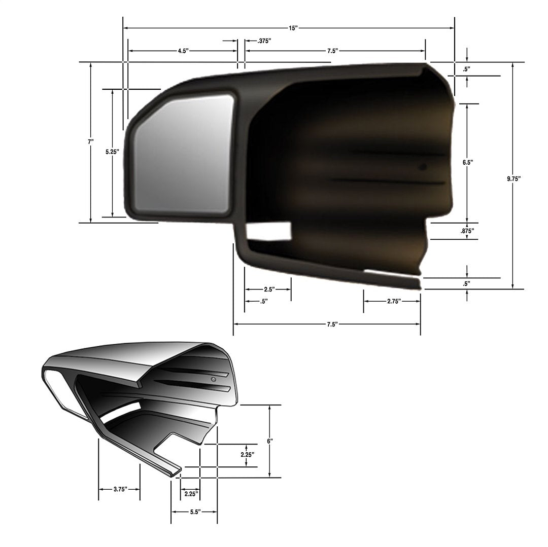 Cipa Usa 11550 Exterior Towing Mirror - image 1