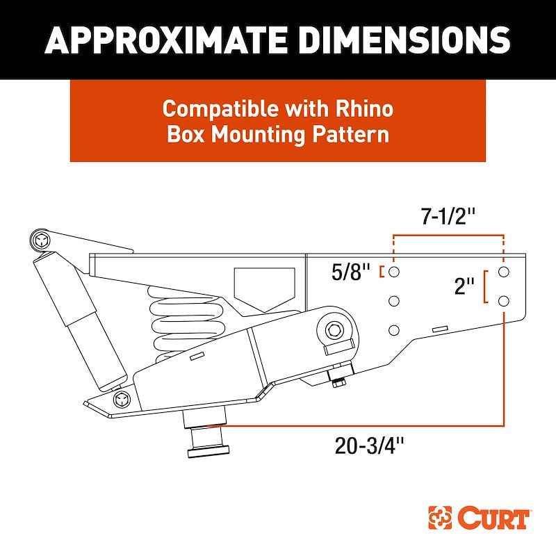 CURT 2024044568 Helux Air-Ride Gooseneck Fifth Wheel Trailer Hitch Pin Box