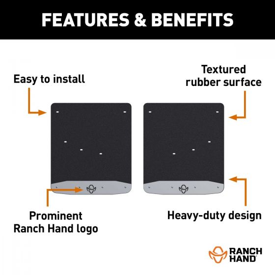 Ranch Hand 251452rh Textured Mud Flap with Stainless Plate