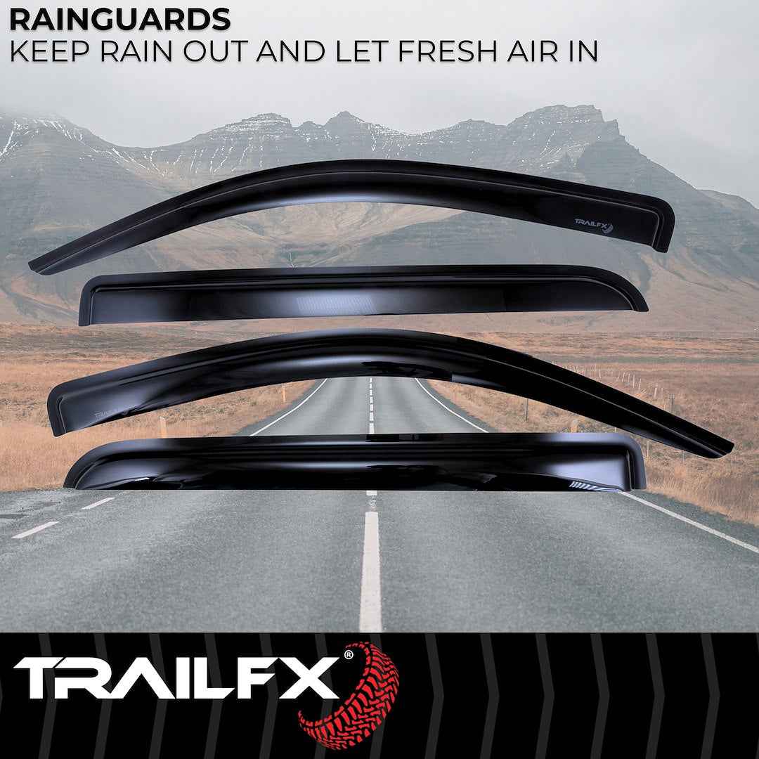 TrailFX 4536H Tape-On Window Rain Guards - 4-Piece Smoke