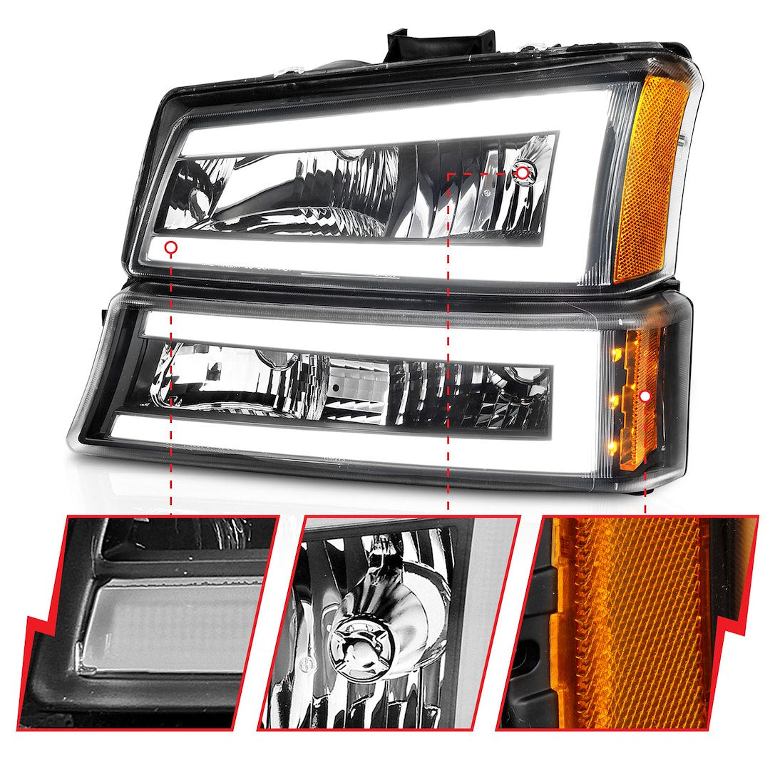 ANZO USA Crystal Reflector Beam Halogen Sealed Beam Headlight Assembly 111501 - image 2