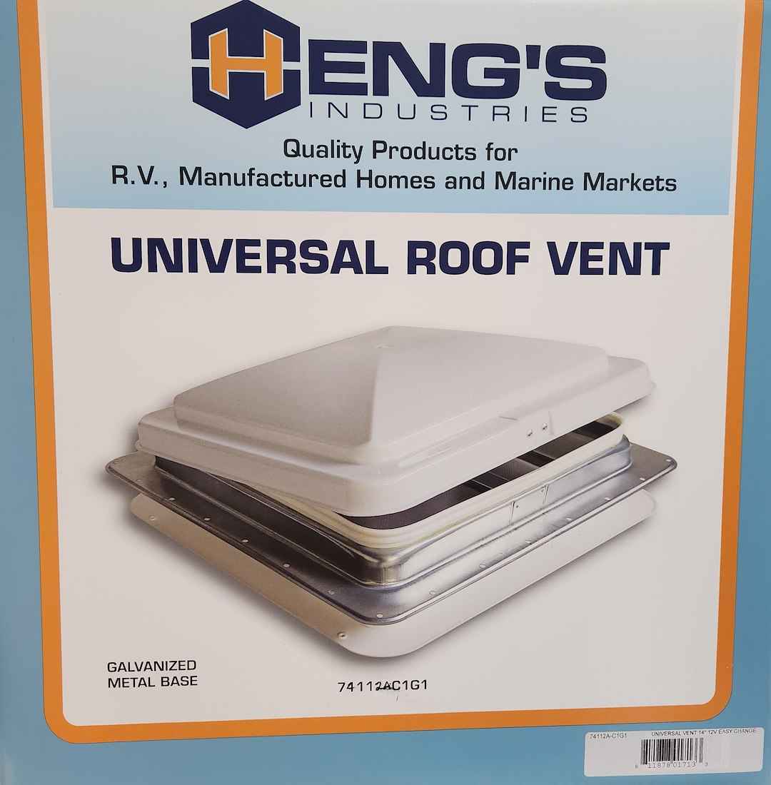 Heng's 74112A-C1G1 14 x 14 in Manual Roof Vent with Fan