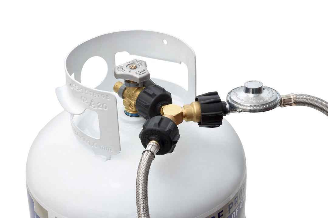 Flame King AB225 3-Port Propane Supply Splitter - Brass