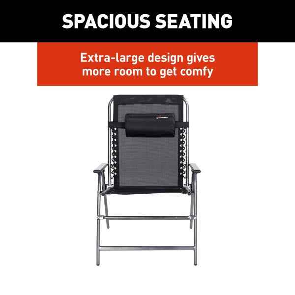 Lippert 2021000202 Folding Zero Gravity Chair - 300 lb, Black