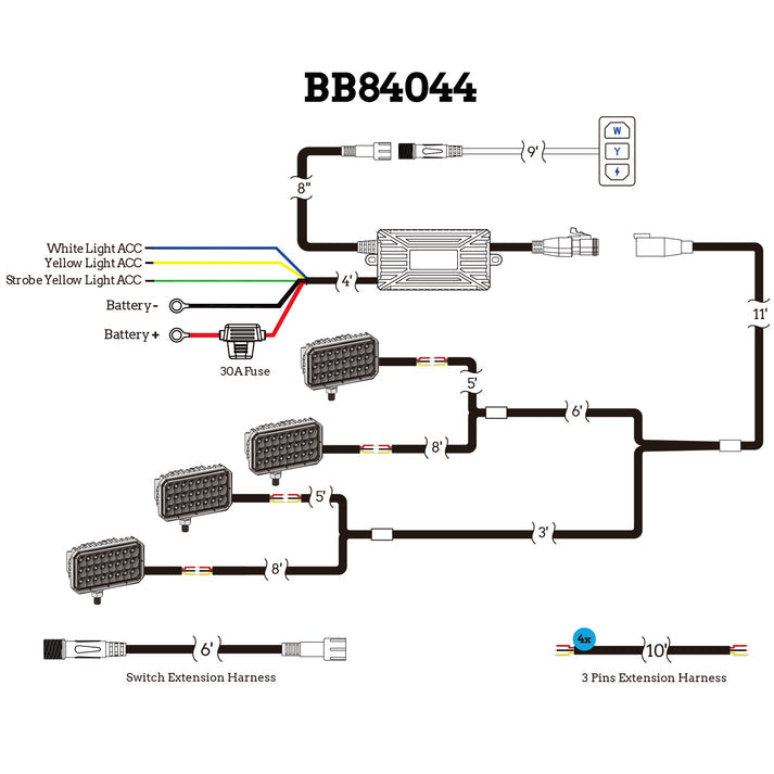 Builtbright Bb84044 Light Bar Wiring Harness - image 4