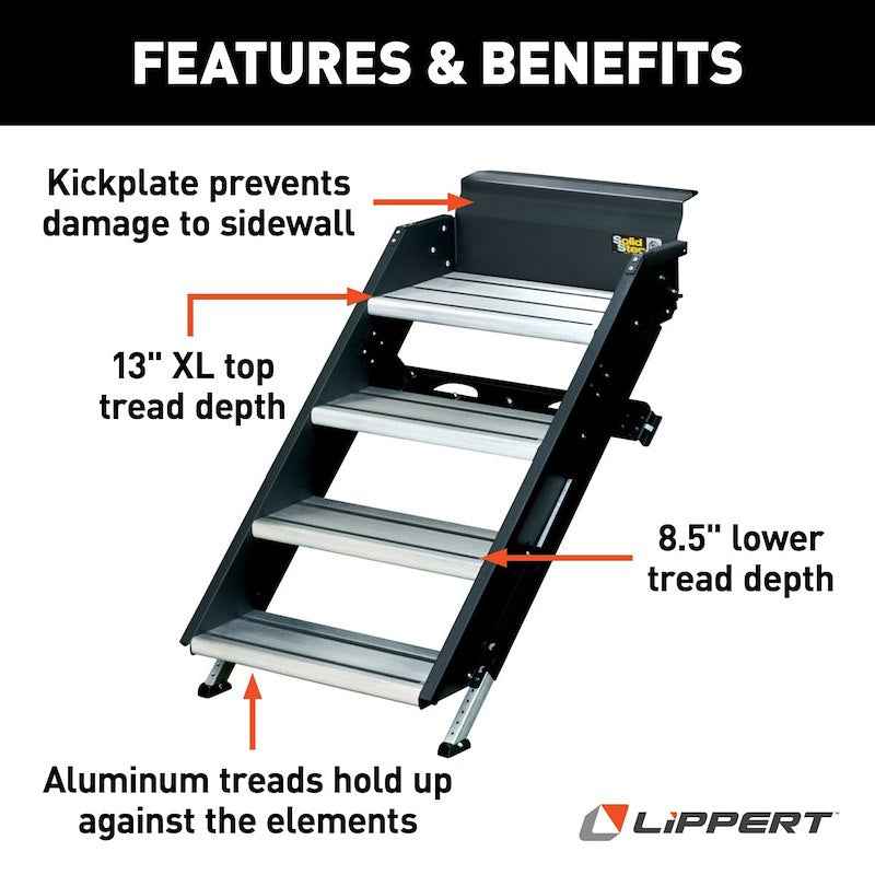 RV Entry Step – SolidStep 3.0 4-Step Manual Fold-Up | Lippert 791574