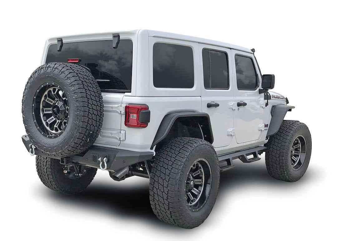 TrailFX JL06T Steel Bumper with 2 in Receiver - Black