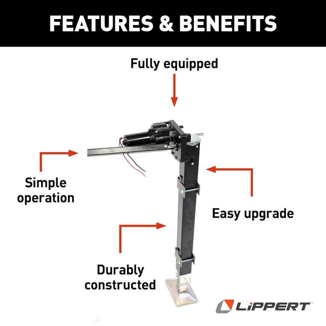 Lippert 333964 Fifth-Wheel Landing Gear - 6,000 lb, 37 in Lift