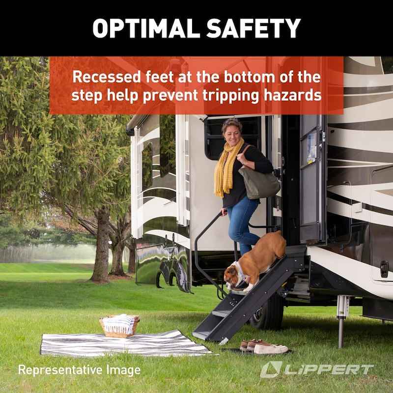 RV Entry Step – SolidStep 3.0 4-Step Manual Fold-Up | Lippert 791574