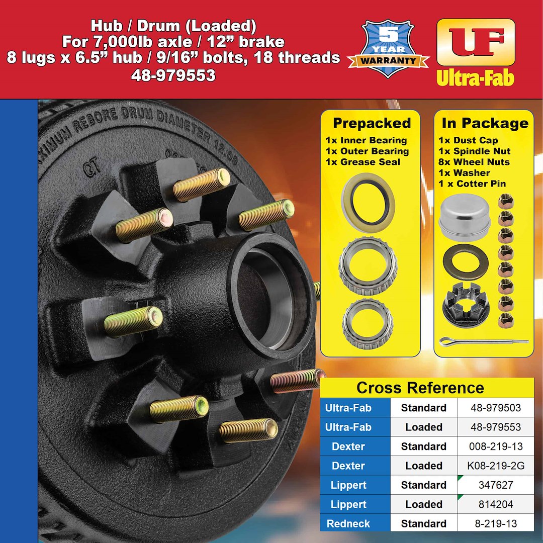 Ultra-Fab Products 48-979553 Trailer Brake Hub Assembly - image 7