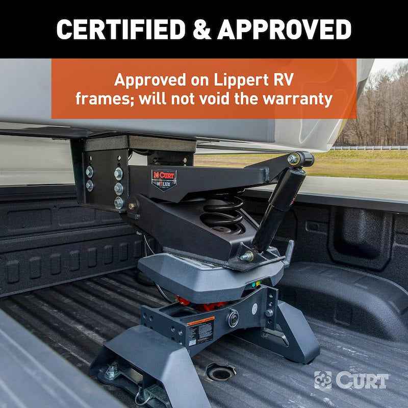 CURT 2024044571 Helux Air-Ride Gooseneck Fifth Wheel Trailer Hitch Pin Box