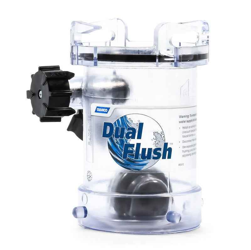 Camco 39072 Dual Flush Sewer Hose Reverse Flush Valve – Black / Gray Tank Rinse