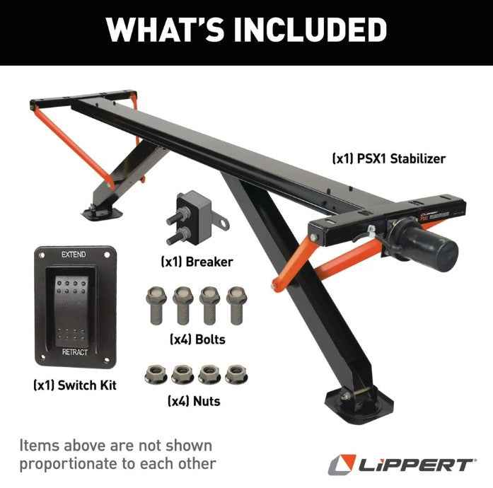 Lippert 2025012486 PSX1 Electric Trailer Stabilizer Jack – 30 Inch