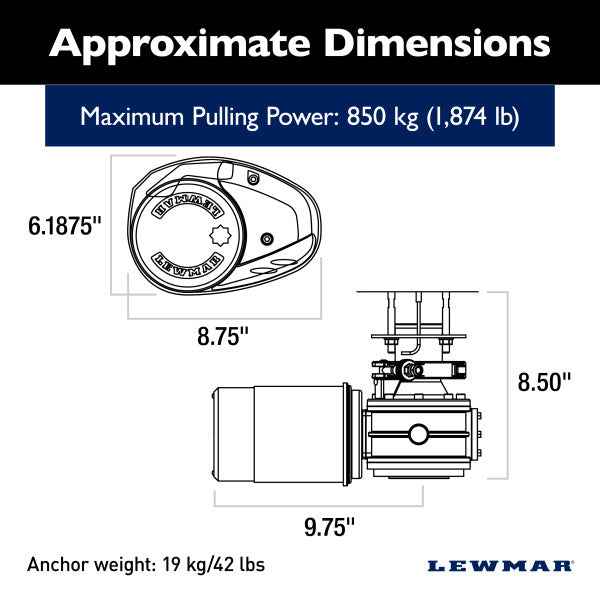 Lewmar 6672011108-138 V Series Vertical Windlass 12V 700W
