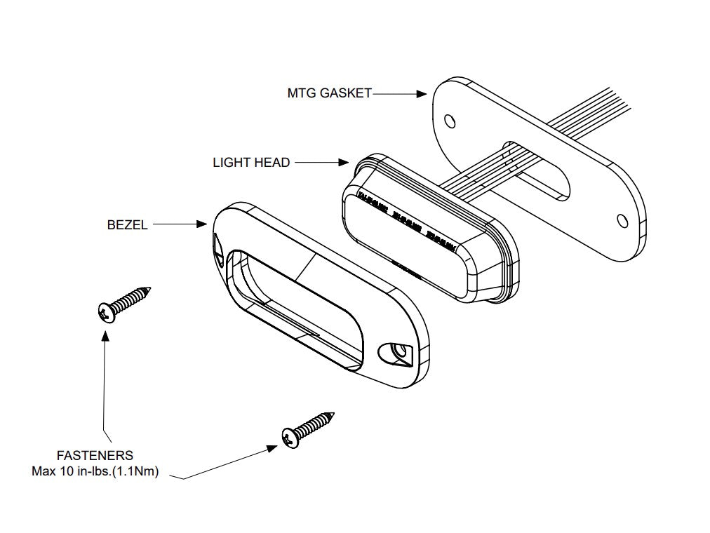 Ecco ED3704AB Four-LED Surface-Mount Warning Bar