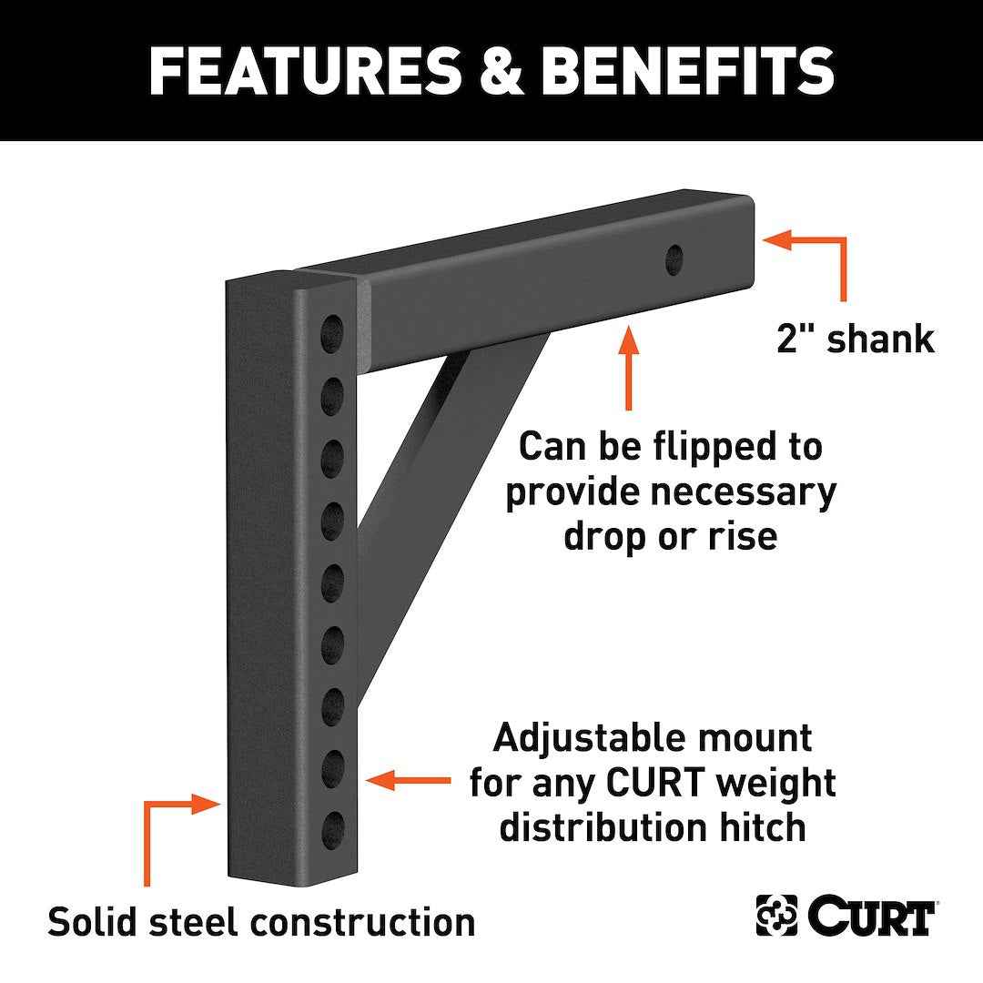 CURT 17121 WD Hitch Shank - 2 in, 12 in