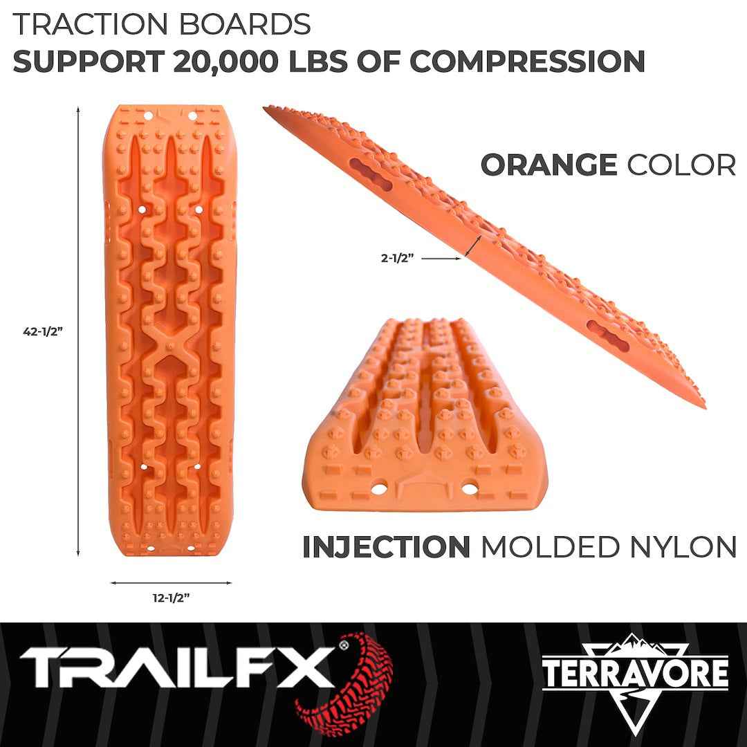 TrailFX TBOR01 Recovery Traction Board - Orange, 20000 lb