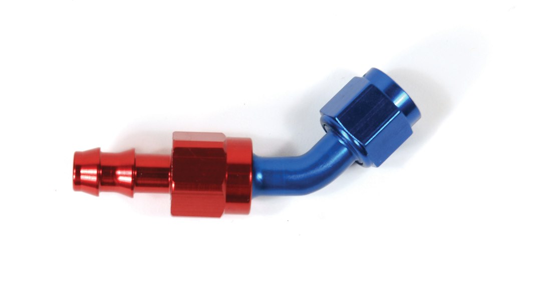 SpeedFX 520845 Red/Blue -8 AN 45-Degree Push-On Hose End