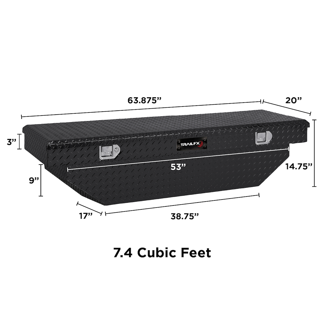 TrailFX 110632 63 in Aluminum Crossover Tool Box - Black