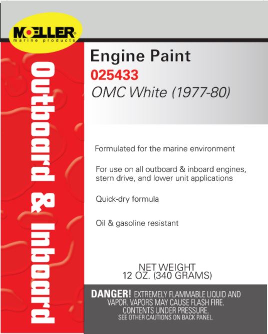 MOELLER Marine Products 12 Ounce OMC White Engine Paint (025433)