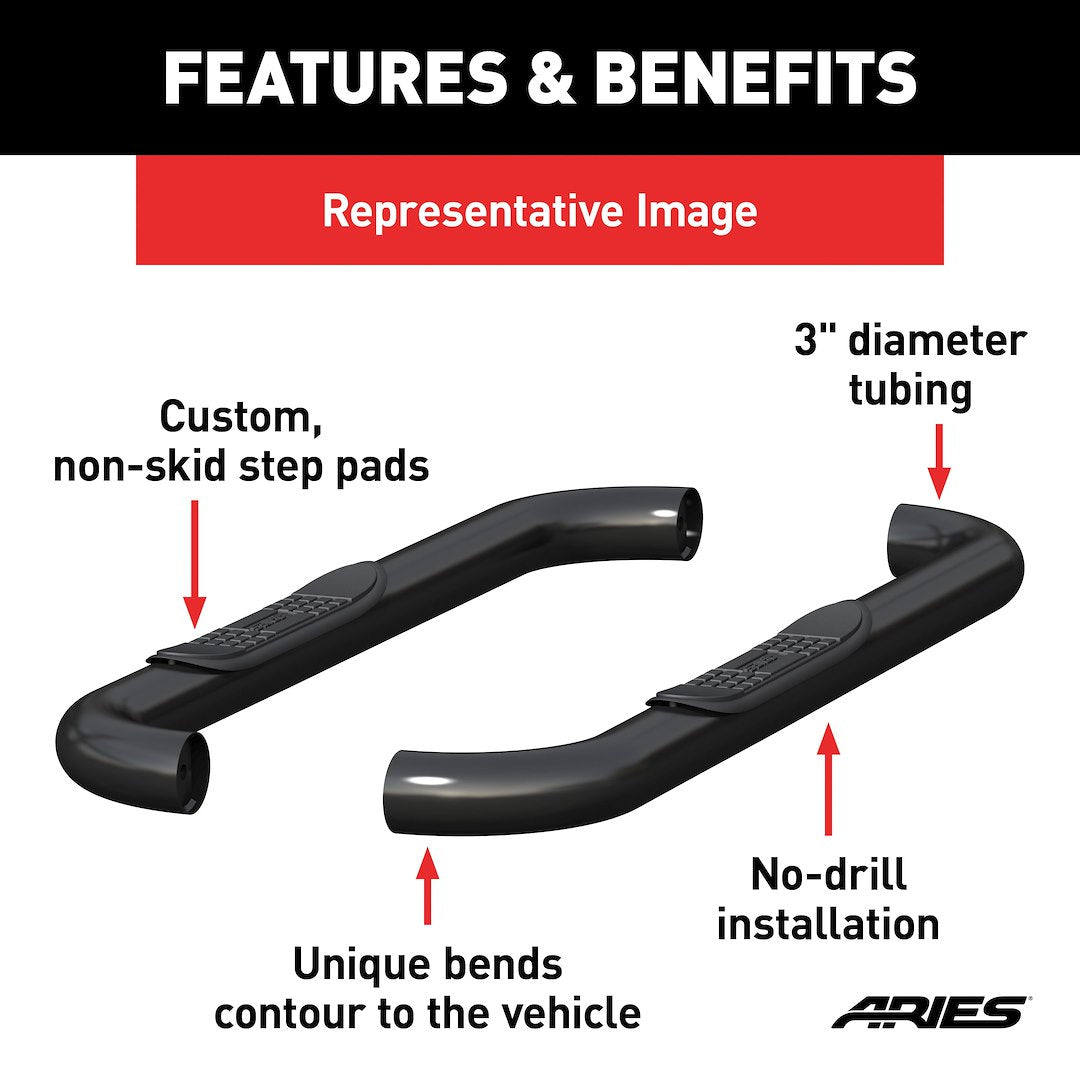 Aries With Surface Steps Round Nerf Bar 203014 - image 4