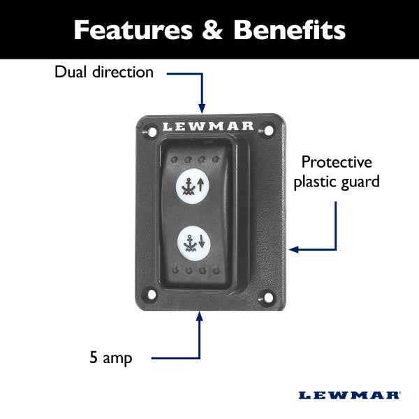 Lewmar 68000593 Rocker Windlass Switch - 5 Amp