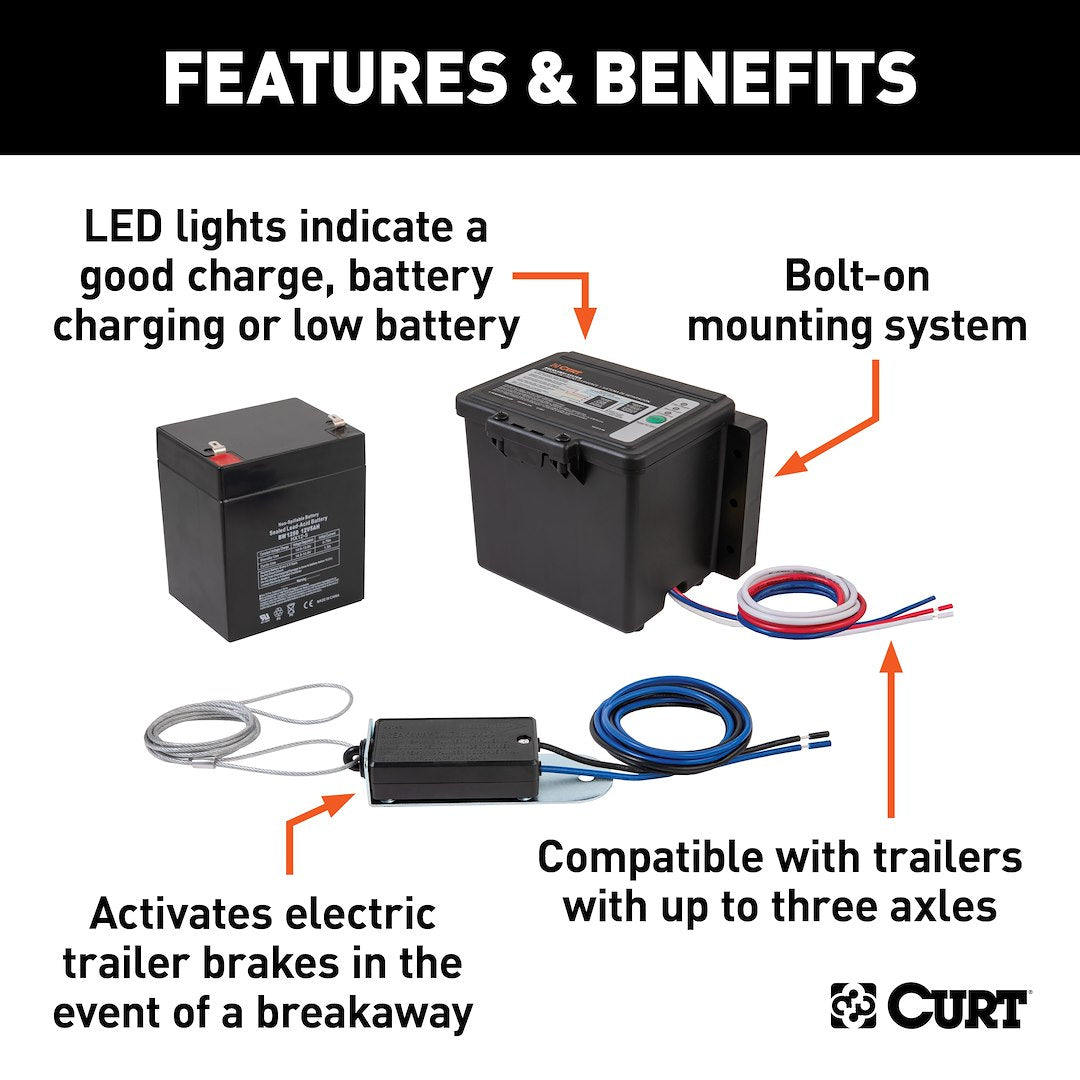 Curt 52044 Trailer Breakaway System Kit - image 2