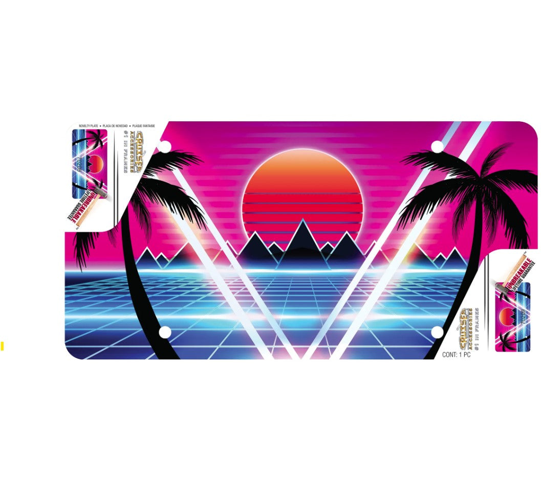 Cruiser 70209 Synthwave Palm Tree Novelty Plate - image 1