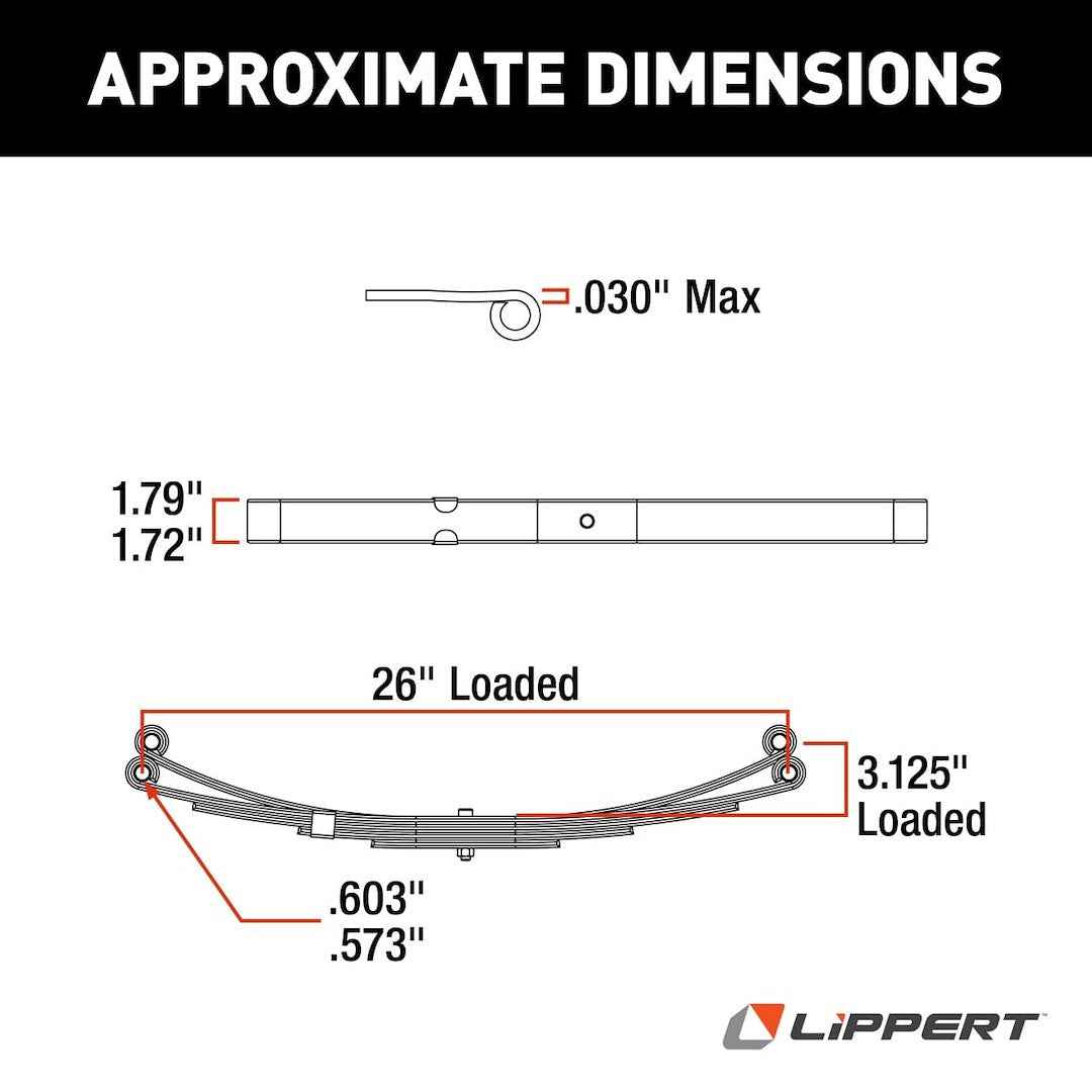 Lippert 129745 4-Leaf Trailer Spring - 2200 lb
