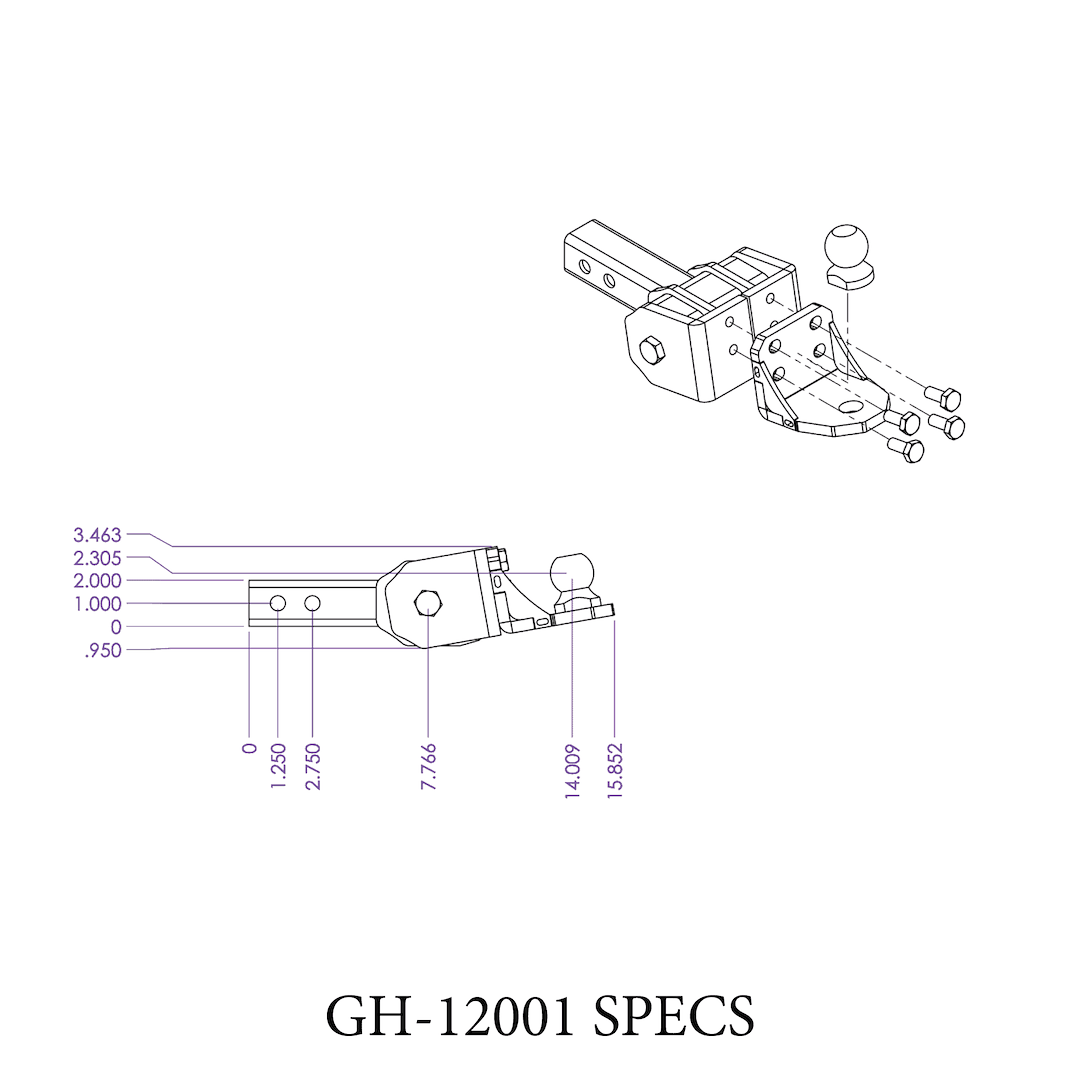Gen-Y Hitch Gh-12001 Trailer Hitch Ball Mount - image 2