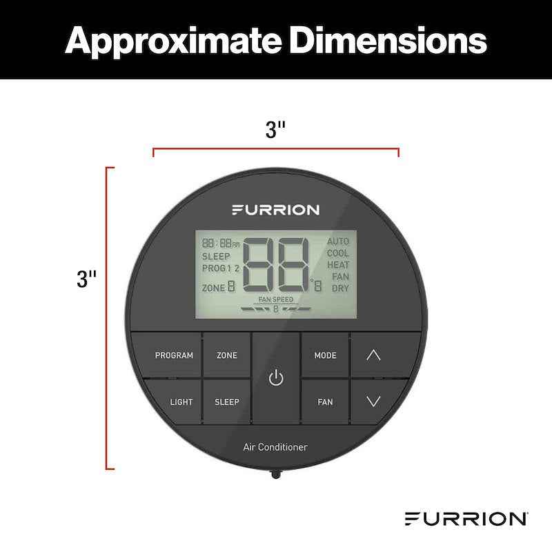 Furrion Chill HE Multi-Zone RV Wall Thermostat Black FACW12ESZA2-BL-AM