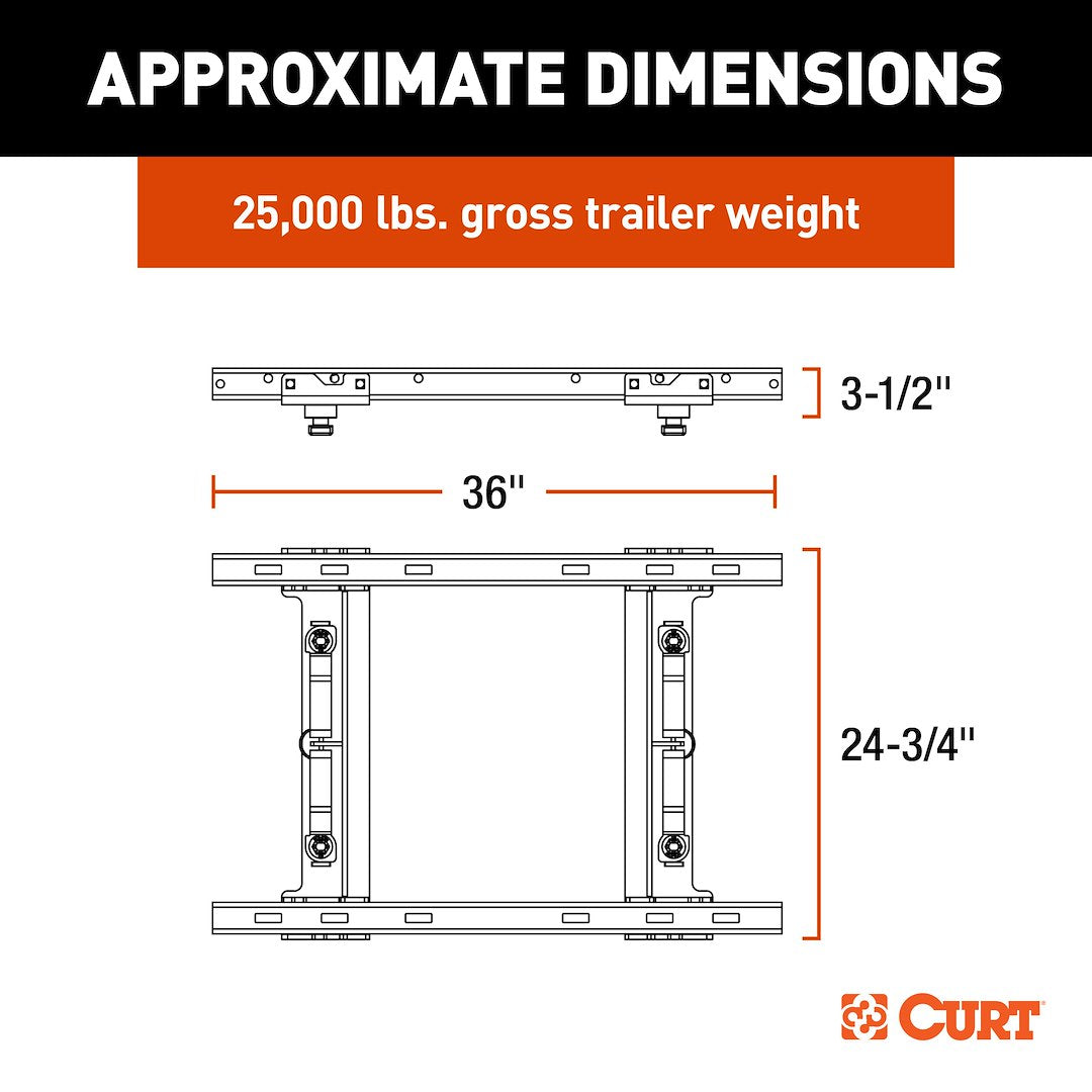 Curt 16027 Fifth Wheel Trailer Hitch Rail Adapter - image 6