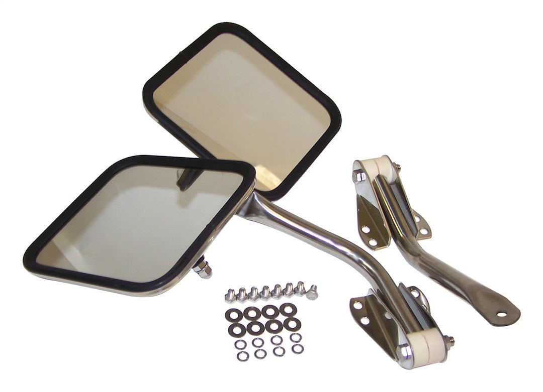 Crown Automotive RT30003 Stainless Folding Mirror Pair - image 1
