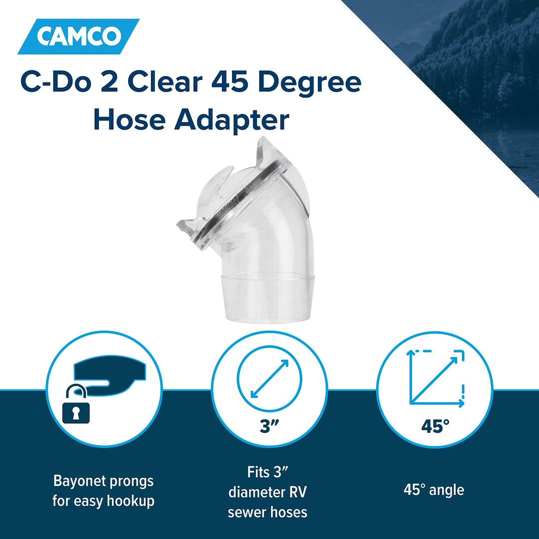 Camco C-do2 45 Degree Adapter Connecting Sewer Hose to RV (39432)