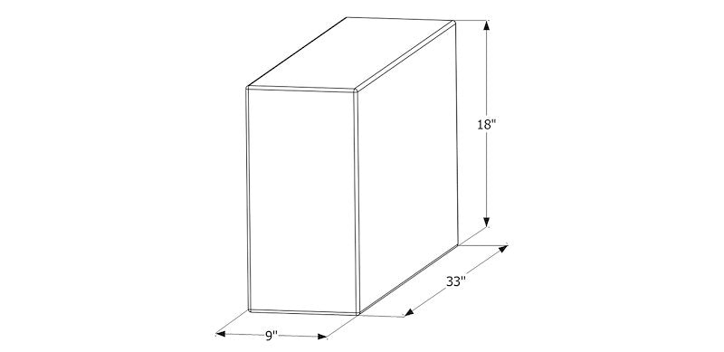 20 Gallon Fresh Water Holding Tank – 33" Length x 18" Width x 9" Height