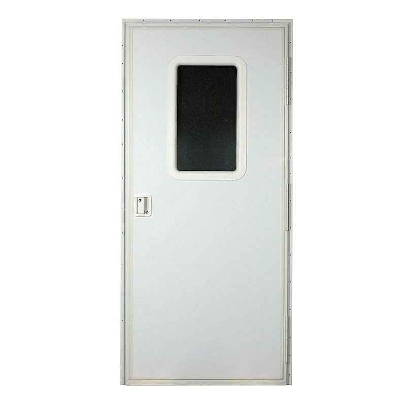 32" x 72" RV Entry Door – Square Style, Right Hinge, Polar White