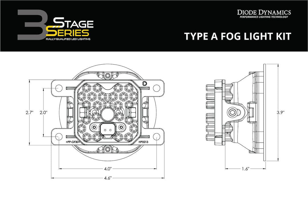 Diode Dynamics DD6181 SS3 Pro Type A White LED Fog Light Kit