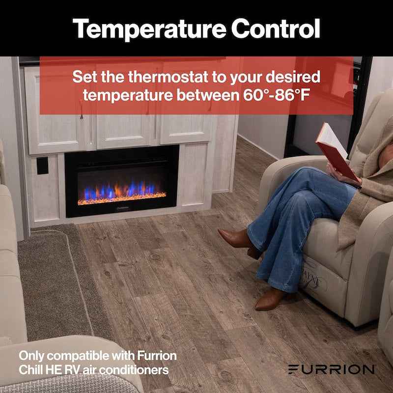 Furrion Chill HE Multi-Zone RV Wall Thermostat Black FACW12ESZA2-BL-AM