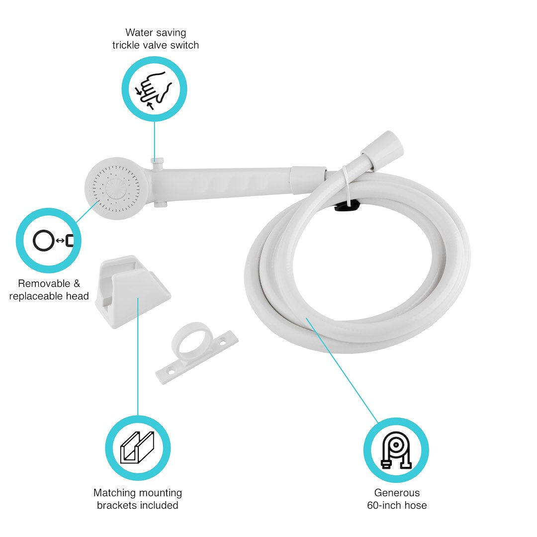 Dura Faucet Df-Sa130-Wt Shower Head - image 2