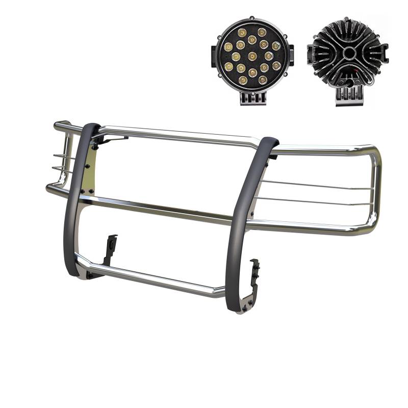 Black Horse Offroad Stainless Steel Grille Guard 17GV02MSS-PLB - image 1