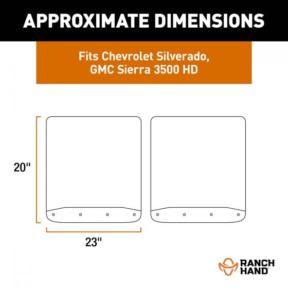 Ranch Hand 251452rh Textured Mud Flap with Stainless Plate