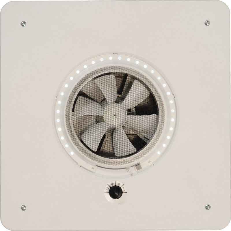 MAXXAIR Mini Vent Deluxe 00-03801 with LED Light - Manual Opening, White