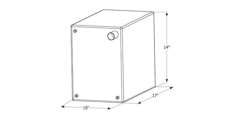 10 Gallon Fresh Water Tank - Roto-Molded, 17" x 10" x 14", No Fittings