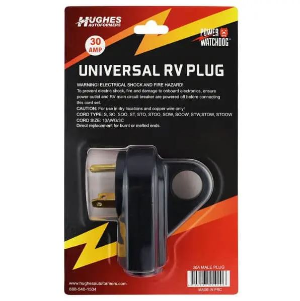 Hughes Auto Power Cord Plug End (30APLUG) – Color: Black