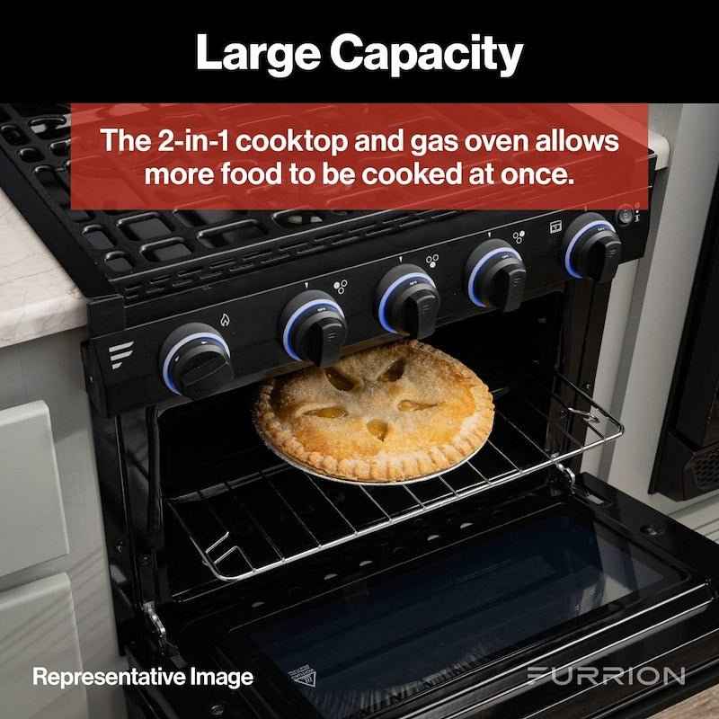Furrion F1S21L03A-BL 21-1/2 Inch RV Propane Range with Oven & Broiler