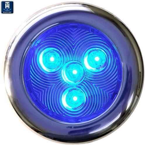 T-H Marine LED-51828-DP 3-Inch Round LED Deck Light - Blue